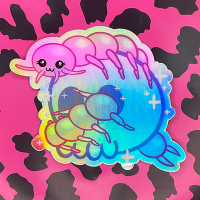 CENTIPEDE holographic vinyl sticker