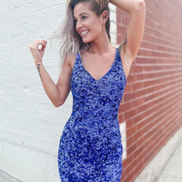 Cute Bodycon V Neck Velvet Sequins Short Homecoming Dresses - Thumbnail 1