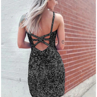 Cute Bodycon V Neck Velvet Sequins Short Homecoming Dresses - Thumbnail 2