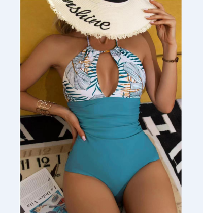 Women Sexy Print One Piece Bikini Swimsuit