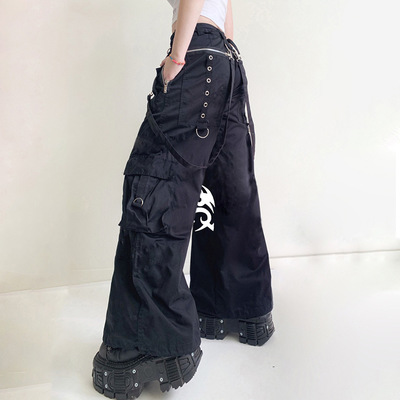 Free Shipping-EYELET BUCKET CARGO PANTS