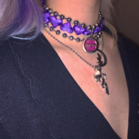 Heart Beaded Necklace Choker - Thumbnail 1