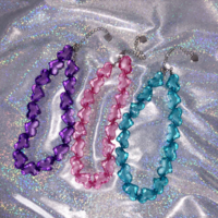 Heart Beaded Necklace Choker - Thumbnail 2