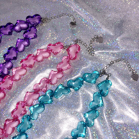 Heart Beaded Necklace Choker - Thumbnail 3