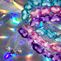 Heart Beaded Necklace Choker - Thumbnail 5