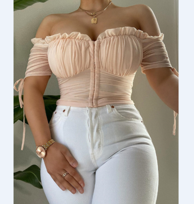 Elegant Solid Color Short Sleeve Shirt Tops