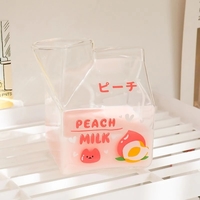 Hot Sales Novelty Half Pint Creamer Milk Cute Carton Glass Cup Coffee Glass Juice Cup Unique Design Pure Handmade Crafts MJ - Thumbnail 8