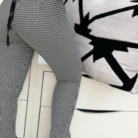 Casual Houndstooth Chain Slim Pants - Thumbnail 2