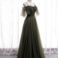 Off Shoulder Tulle Sweetheart A-line Prom Dresses - Thumbnail 1