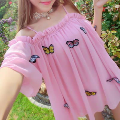 Butterfly chiffon blouse - Thumbnail 5