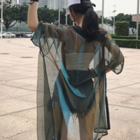 Hologram Gradient Blouse See-through Coat - Thumbnail 3