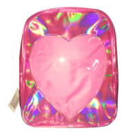 Hologram Pink Transparent Heart Backpack - Thumbnail 2
