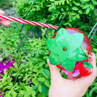 Cute strawberry straw cup milk tea cup portable water cup water bottle - Thumbnail 4