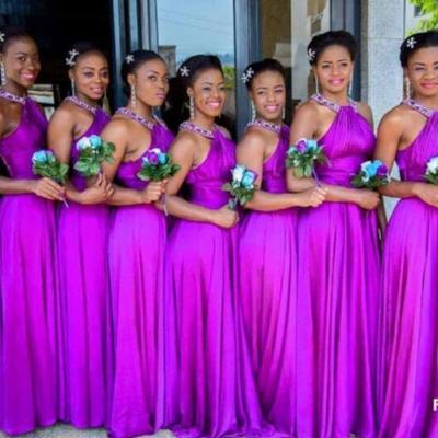 Beautiful a line halter bridesmaid dresses - Thumbnail 3