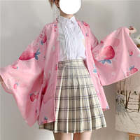 Peach Blossom Praying Rabbit Feather Woven Jacket (with Belt) - Thumbnail 1