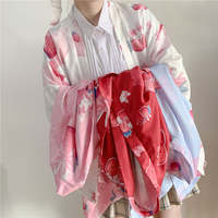 Peach Blossom Praying Rabbit Feather Woven Jacket (with Belt) - Thumbnail 2
