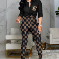 Casual Long Sleeve Print Two-piece Set - Thumbnail 2