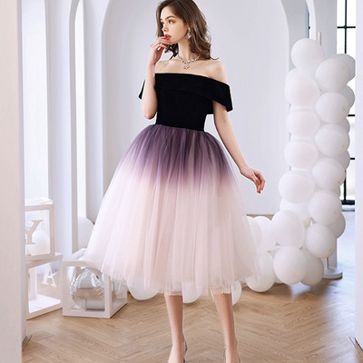 Cute ombré tulle short prom dress party dress - Thumbnail 3