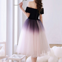 Cute ombré tulle short prom dress party dress - Thumbnail 6