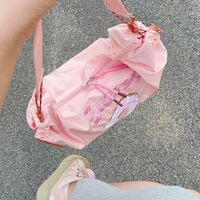 Summer Cute Girl Student Pink Donut Embroidery Large Capacity Storage Shoulder Tote Bags - Thumbnail 4