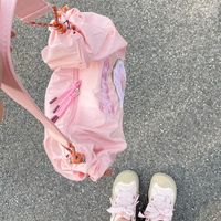 Summer Cute Girl Student Pink Donut Embroidery Large Capacity Storage Shoulder Tote Bags - Thumbnail 8