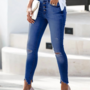 Stretch Denim Ripped Hips Jeans-3