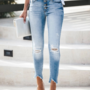 Stretch Denim Ripped Hips Jeans-2