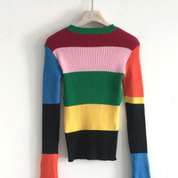 Y2K STRIPED FLOWER KNIT SWEATER - Thumbnail 6