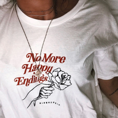 Free shipping-"no more happy endings" tee - Thumbnail 3