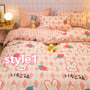 Pink Strawberry Rabbit Sheet Quilt Four-piece Set -1