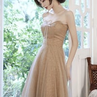Cute sequins long prom dress A-line evening dress - Thumbnail 7
