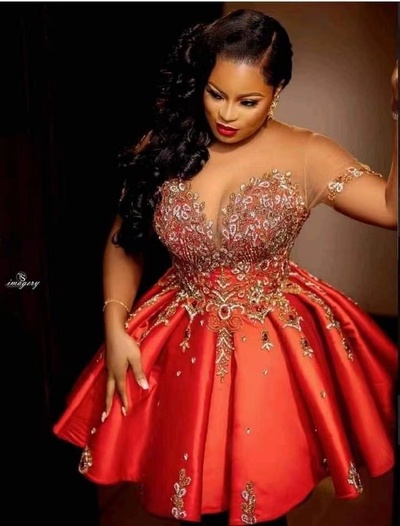 Plus Size Homecoming Dresses with Short Sleeves