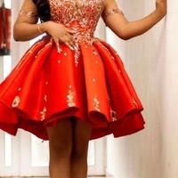 Plus Size Homecoming Dresses with Short Sleeves - Thumbnail 1