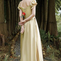 Simple V-neck long prom dress A-line evening dress - Thumbnail 6
