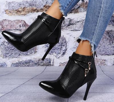 New Stiletto Women's Boots Pointed Toe Stiletto High-heeled Ankle Boots B1250