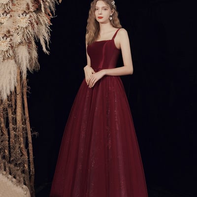 Burgundy tulle short prom dress homecoming dress - Thumbnail 3