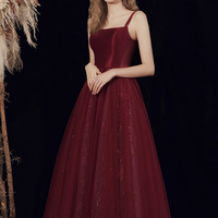 Burgundy tulle short prom dress homecoming dress - Thumbnail 5