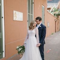 Sparkly A Line Long Sleeves Handmade Beading White Wedding Dresses - Thumbnail 3