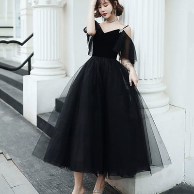 Black tulle short prom dress a-line homecoming dress - Thumbnail 1