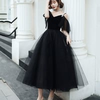 Black tulle short prom dress A-line homecoming dress - Thumbnail 5