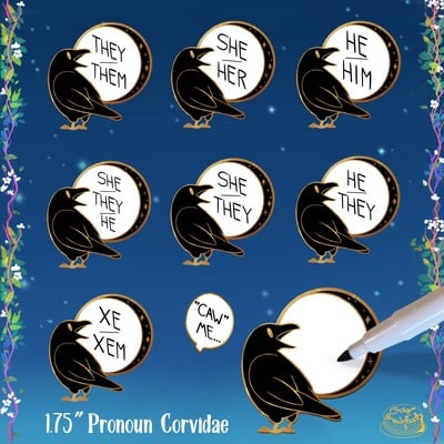 Crownoun pronoun pins
