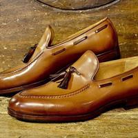 Hot Sale Men's Brown Hand Stitch Tassels Loafer Leather Office Shoes - Thumbnail 1