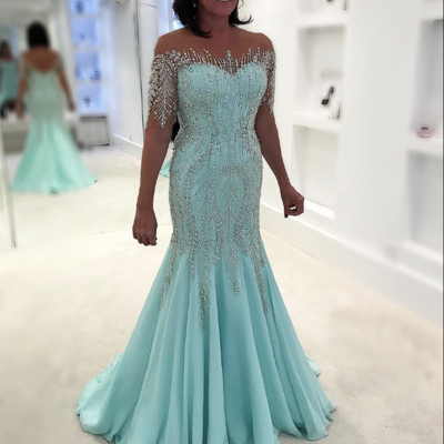 Mother of the bride dresses mermaid with sleeves md36 - Thumbnail 2