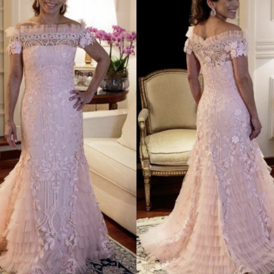Mother of the bride dresses pink with lace - Thumbnail 3