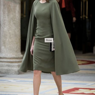 Knee length sage mother of the bride dresses - Thumbnail 4