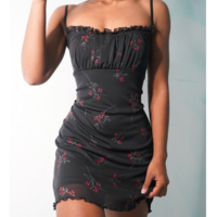 Design Sleeveless Women'S Sling Printed Dress - Thumbnail 1