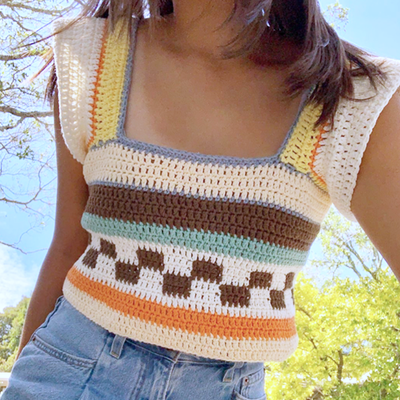 90's aesthetic knitted top 