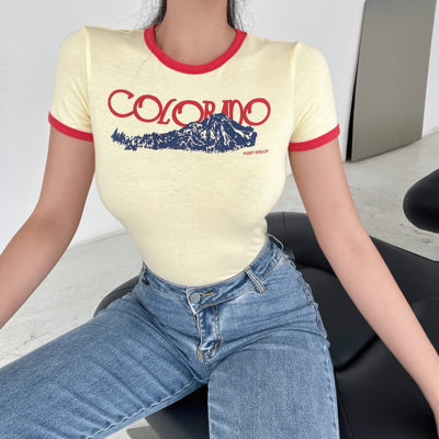 Colorado mountain print top