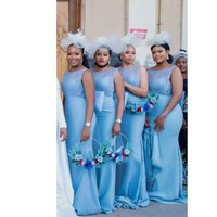 Sky Blue Bridesmaid Dresses Mermaid BD09 - Thumbnail 1