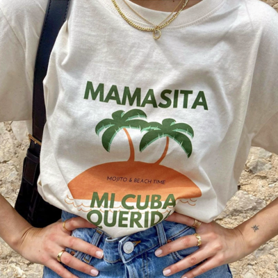 Mamasita coconut palm print tee